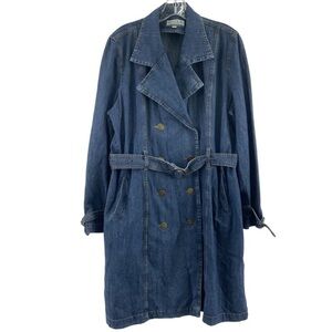 Classic Blue Denim Trench Coat